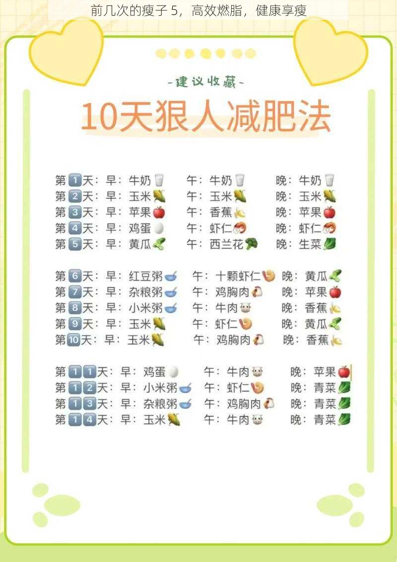 前几次的瘦子 5,高效燃脂,健康享瘦