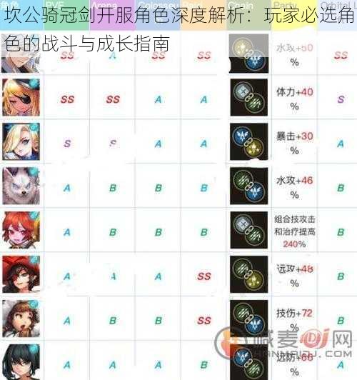 坎公骑冠剑开服角色深度解析:玩家必选角色的战斗与成长指南