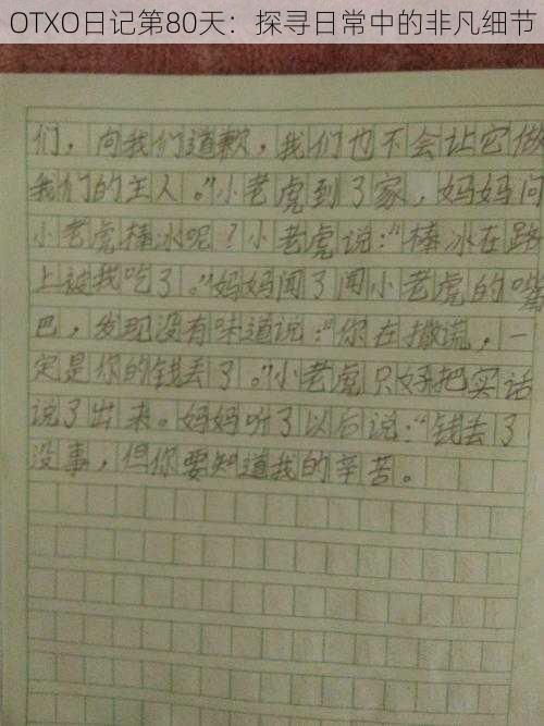 OTXO日记第80天:探寻日常中的非凡细节
