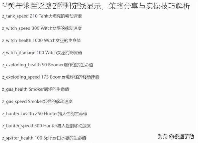 关于求生之路2的判定线显示,策略分享与实操技巧解析