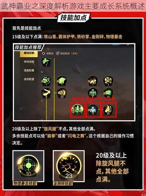 武神霸业之深度解析游戏主要成长系统概述