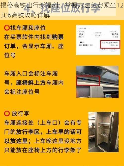 揭秘高铁出行新福利:掌握方法免费乘坐12306高铁攻略详解