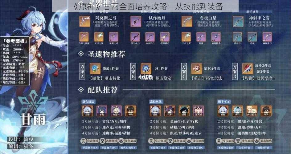 《原神》甘雨全面培养攻略:从技能到装备