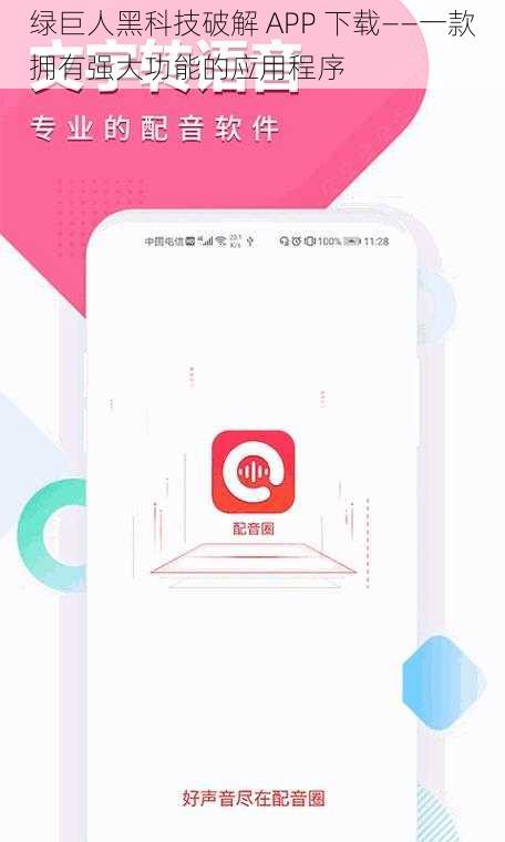 绿巨人黑科技破解 APP 下载——一款拥有强大功能的应用程序