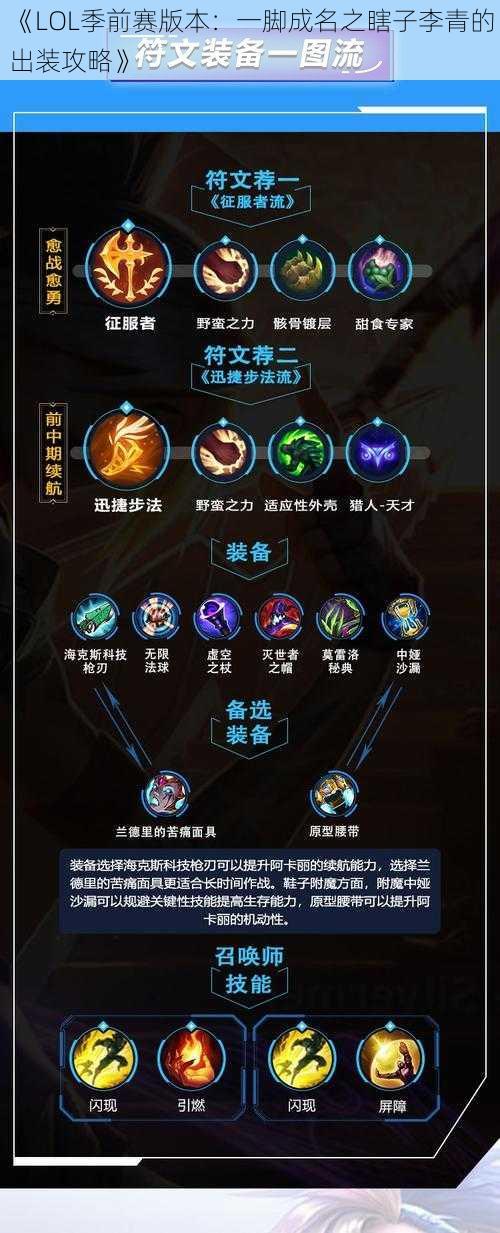《LOL季前赛版本:一脚成名之瞎子李青的出装攻略》