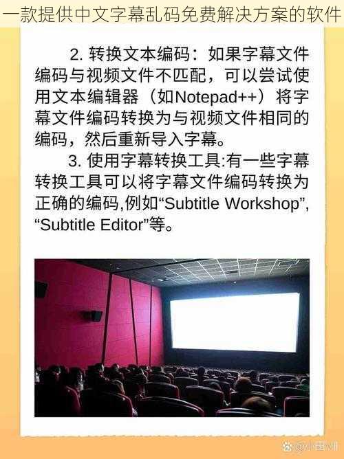 一款提供中文字幕乱码免费解决方案的软件