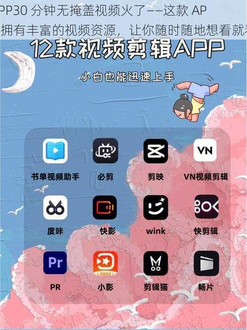 APP30 分钟无掩盖视频火了——这款 APP 拥有丰富的视频资源,让你随时随地想看就看