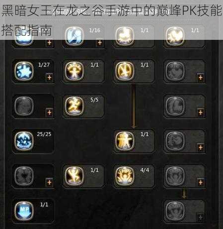 黑暗女王在龙之谷手游中的巅峰PK技能搭配指南
