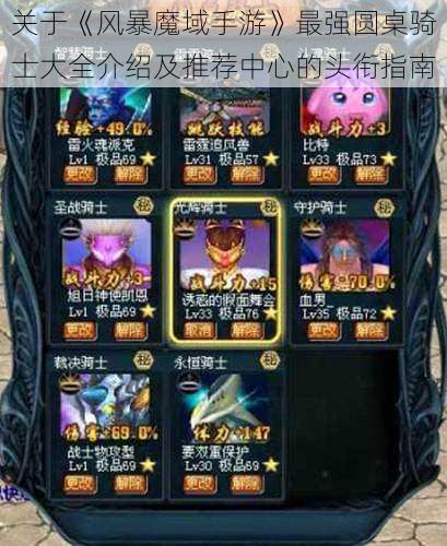 关于《风暴魔域手游》最强圆桌骑士大全介绍及推荐中心的头衔指南