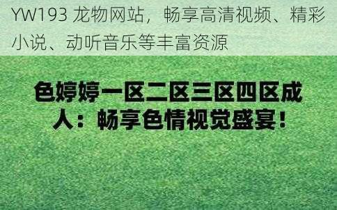 YW193 龙物网站,畅享高清视频、精彩小说、动听音乐等丰富资源