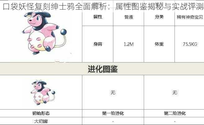 口袋妖怪复刻绅士鸦全面解析:属性图鉴揭秘与实战评测