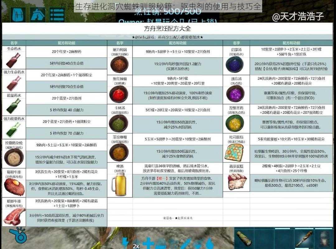 方舟生存进化洞穴蜘蛛驯服秘籍:驱虫剂的使用与技巧全解析