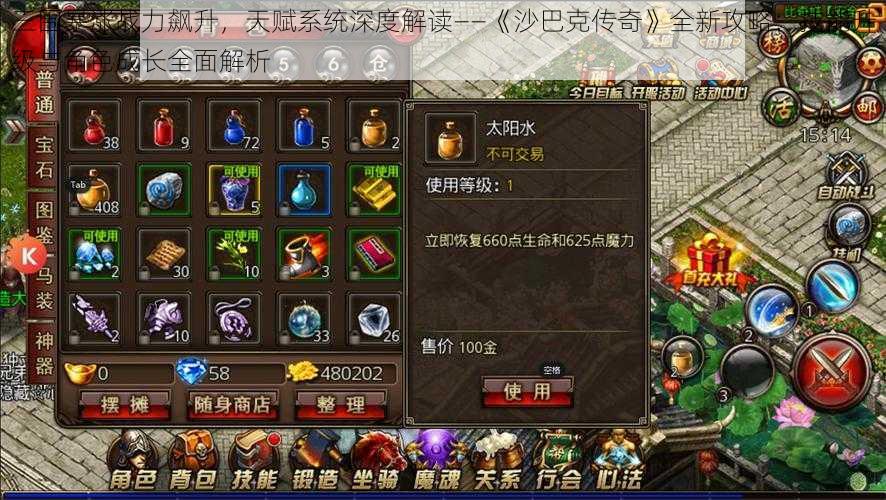 三围暴涨战力飙升,天赋系统深度解读——《沙巴克传奇》全新攻略:技能升级与角色成长全面解析