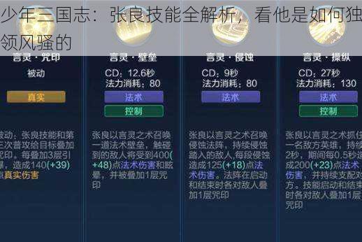少年三国志:张良技能全解析,看他是如何独领风骚的