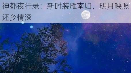 神都夜行录:新时装雁南归,明月映照还乡情深