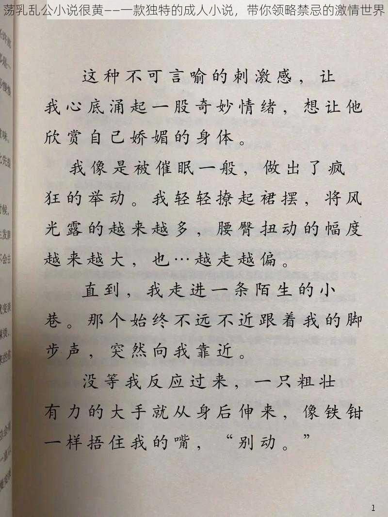 荡乳乱公小说很黄——一款独特的成人小说,带你领略禁忌的激情世界