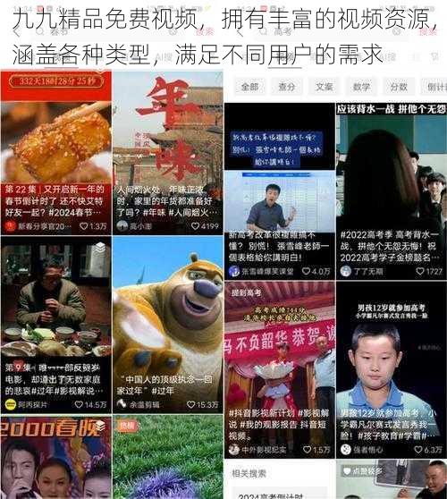 九九精品免费视频,拥有丰富的视频资源,涵盖各种类型,满足不同用户的需求