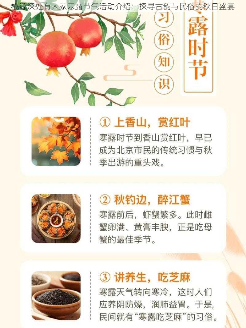 桃源深处有人家寒露节气活动介绍:探寻古韵与民俗的秋日盛宴