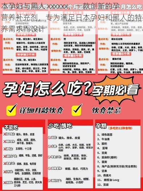 日本孕妇与黑人 xxxxxx,一款创新的孕期营养补充剂,专为满足日本孕妇和黑人的特殊营养需求而设计