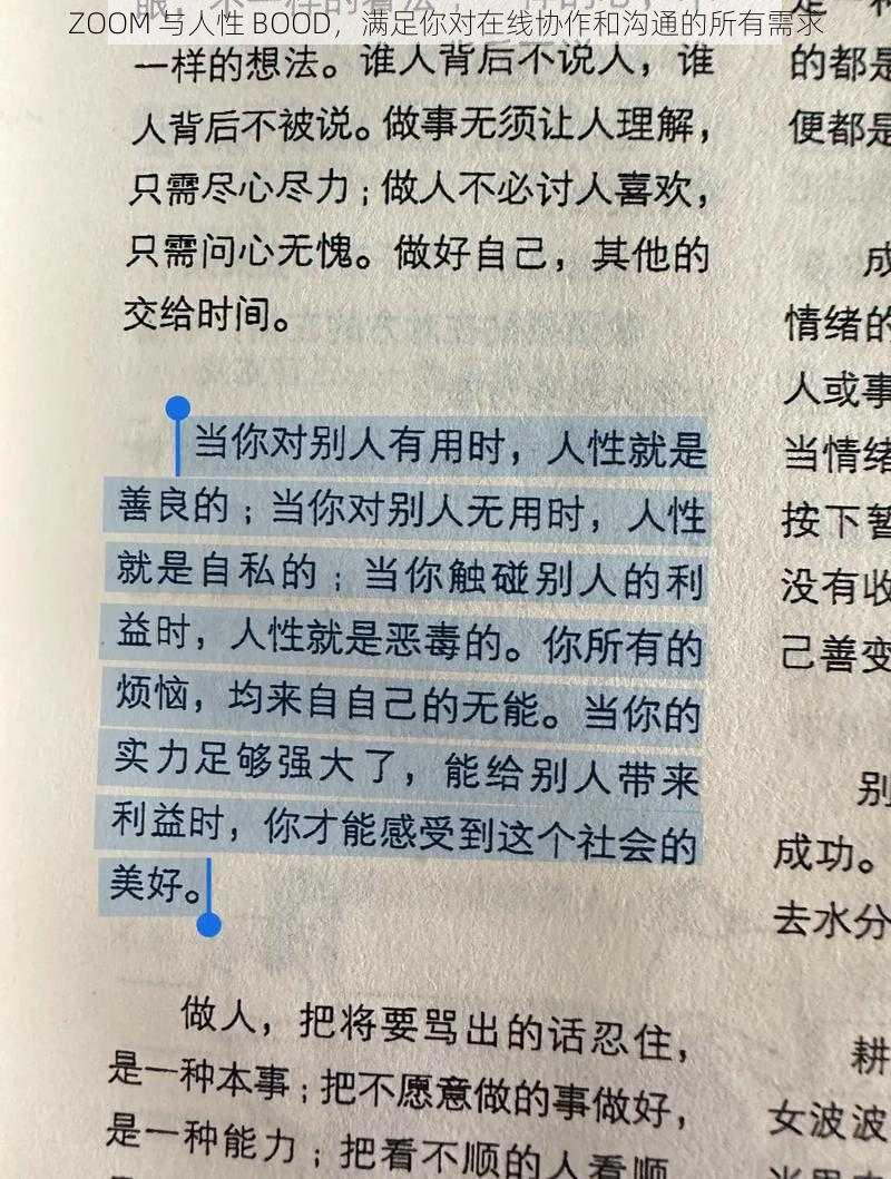 ZOOM 与人性 BOOD,满足你对在线协作和沟通的所有需求