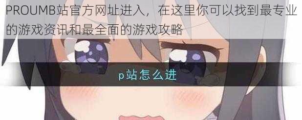 PROUMB站官方网址进入,在这里你可以找到最专业的游戏资讯和最全面的游戏攻略