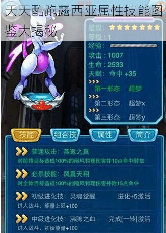 天天酷跑露西亚属性技能图鉴大揭秘