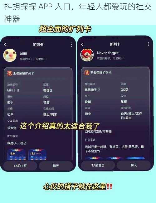 抖抈探探 APP 入口,年轻人都爱玩的社交神器
