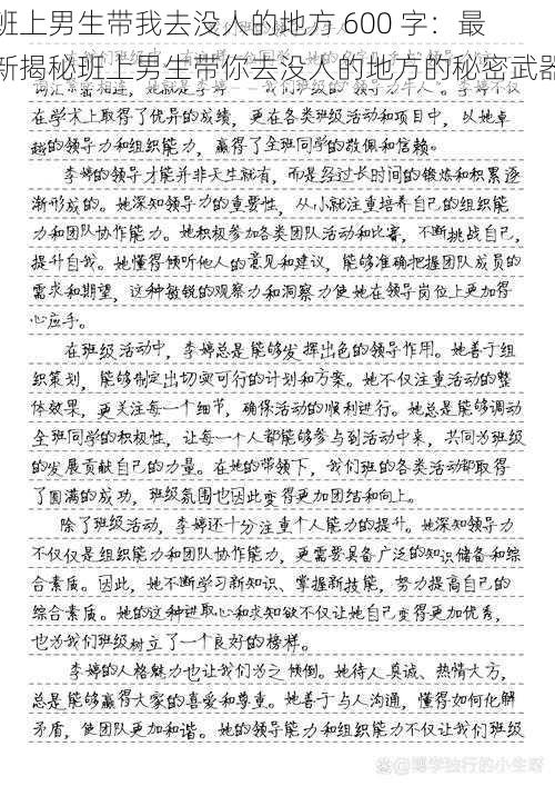 班上男生带我去没人的地方 600 字:最新揭秘班上男生带你去没人的地方的秘密武器