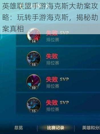 英雄联盟手游海克斯大劫案攻略:玩转手游海克斯,揭秘劫案真相