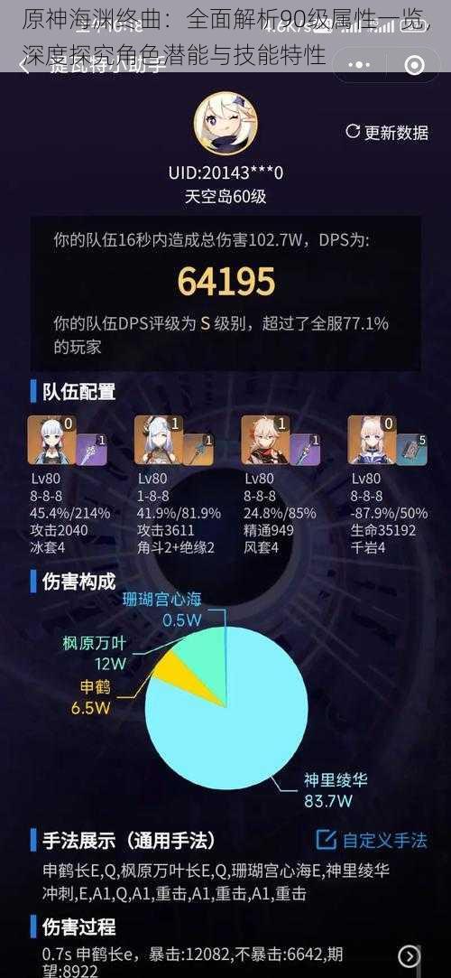 原神海渊终曲:全面解析90级属性一览,深度探究角色潜能与技能特性