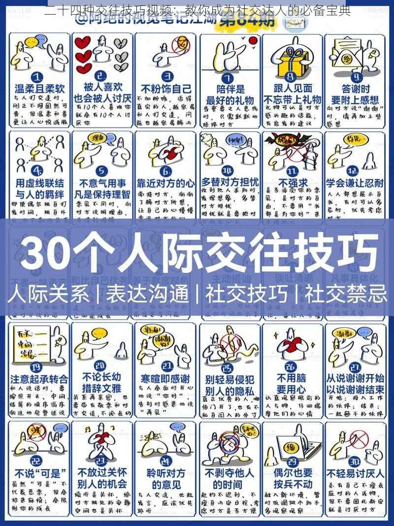 二十四种交往技巧视频:教你成为社交达人的必备宝典