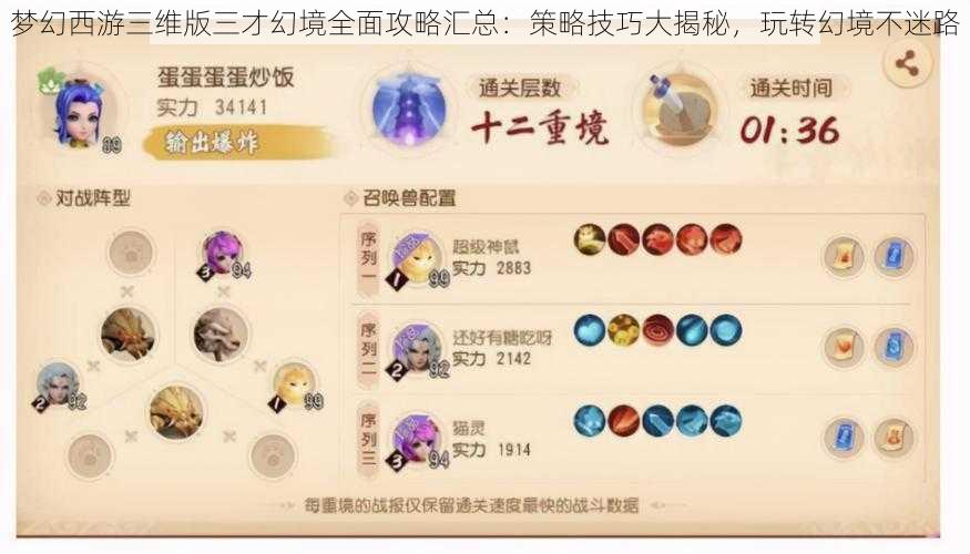 梦幻西游三维版三才幻境全面攻略汇总:策略技巧大揭秘,玩转幻境不迷路
