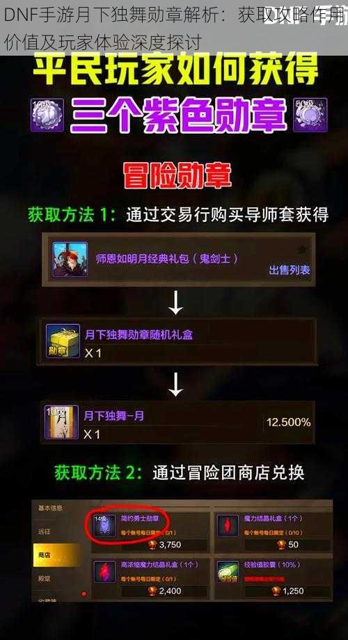 DNF手游月下独舞勋章解析:获取攻略作用价值及玩家体验深度探讨