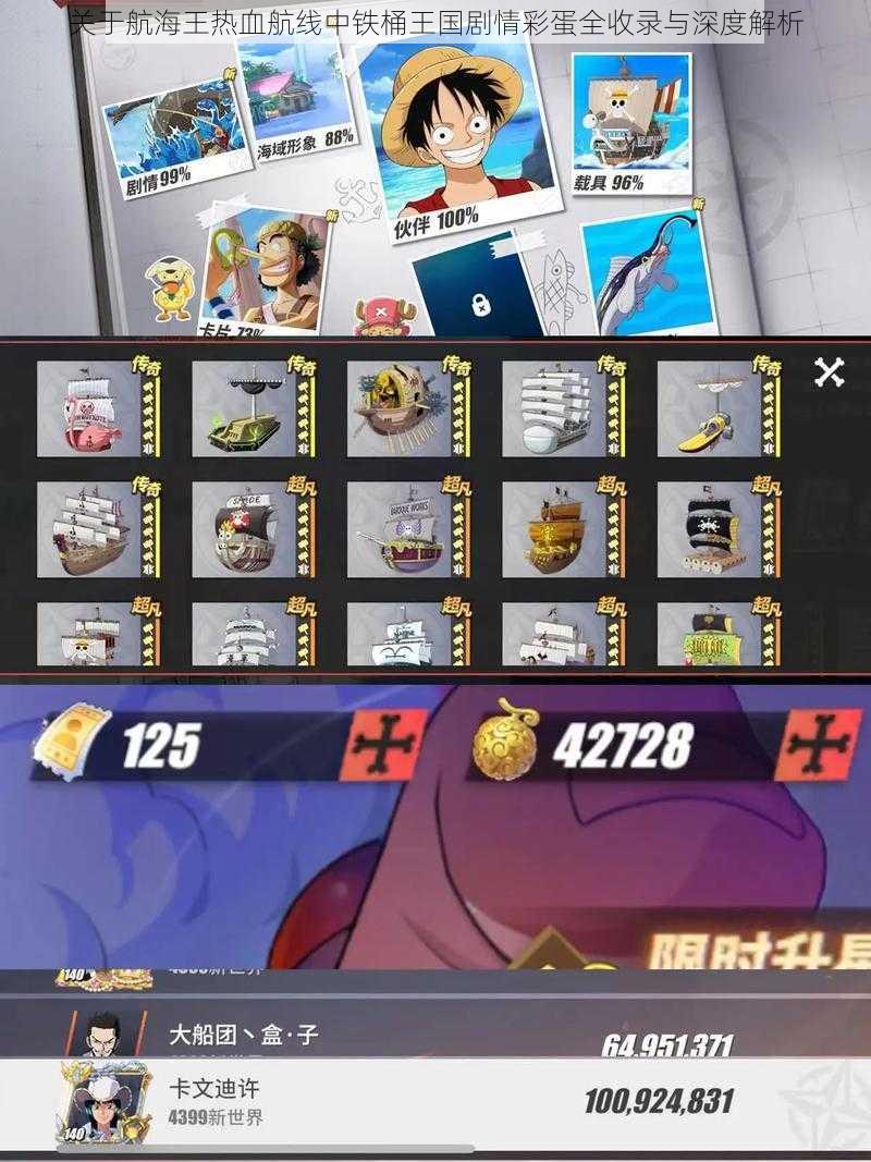 关于航海王热血航线中铁桶王国剧情彩蛋全收录与深度解析