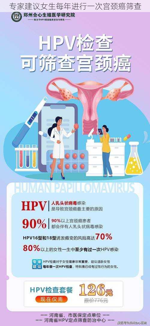 专家建议女生每年进行一次宫颈癌筛查