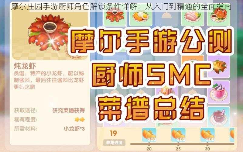 摩尔庄园手游厨师角色解锁条件详解:从入门到精通的全面指南