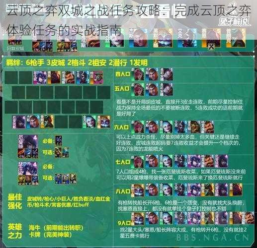 云顶之弈双城之战任务攻略:完成云顶之弈体验任务的实战指南
