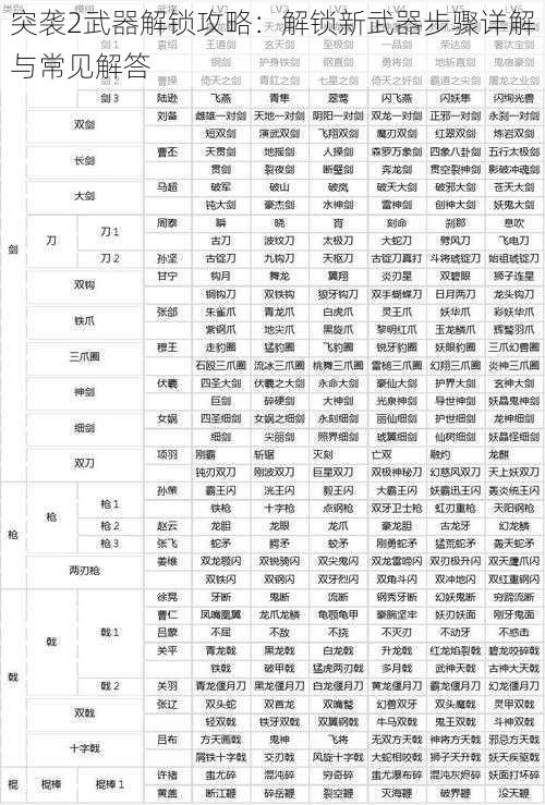 突袭2武器解锁攻略:解锁新武器步骤详解与常见解答