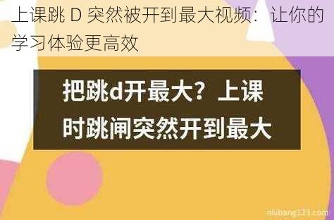 上课跳 D 突然被开到最大视频:让你的学习体验更高效