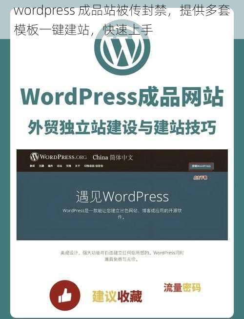 wordpress 成品站被传封禁,提供多套模板一键建站,快速上手