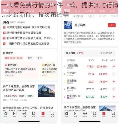 十大看免费行情的软件下载,提供实时行情、财经新闻、投资策略等