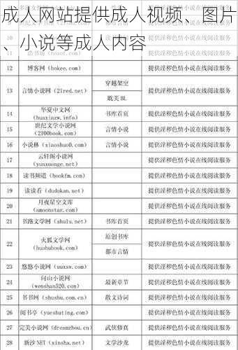 成人网站提供成人视频、图片、小说等成人内容
