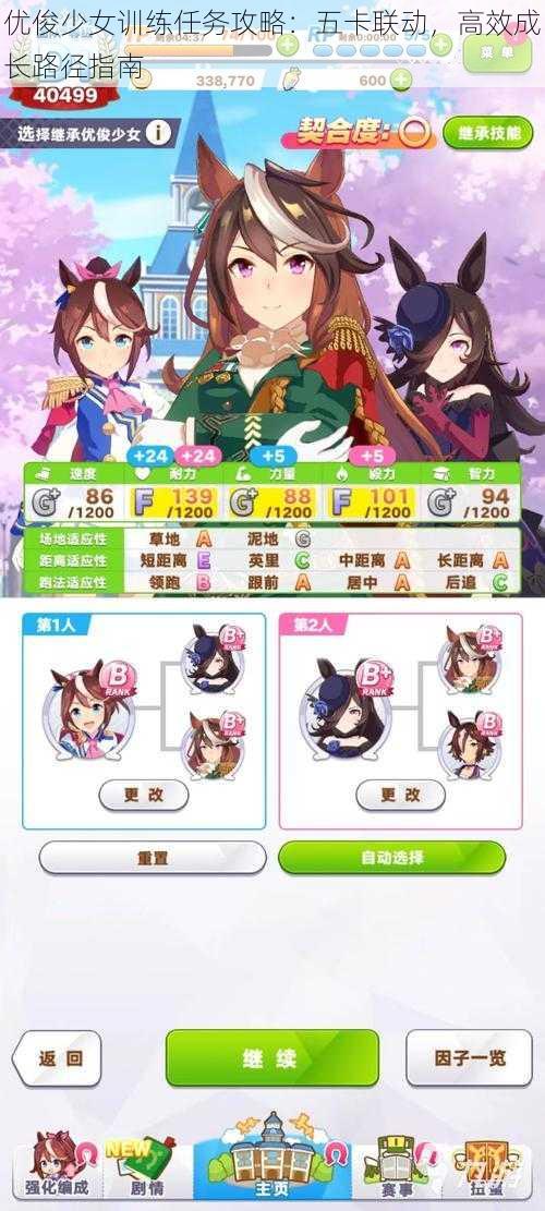 优俊少女训练任务攻略:五卡联动,高效成长路径指南