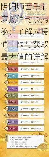 阴阳师音乐节应援值封顶揭秘:了解应援值上限与获取最大值的详解