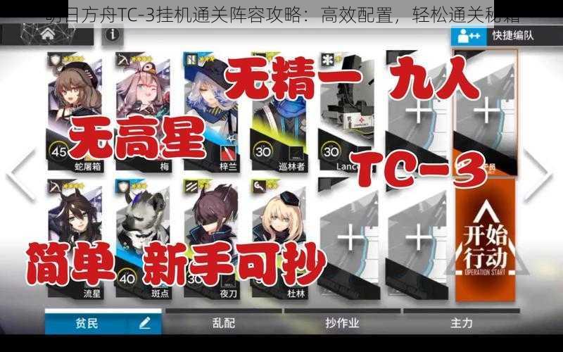 明日方舟TC-3挂机通关阵容攻略:高效配置,轻松通关秘籍