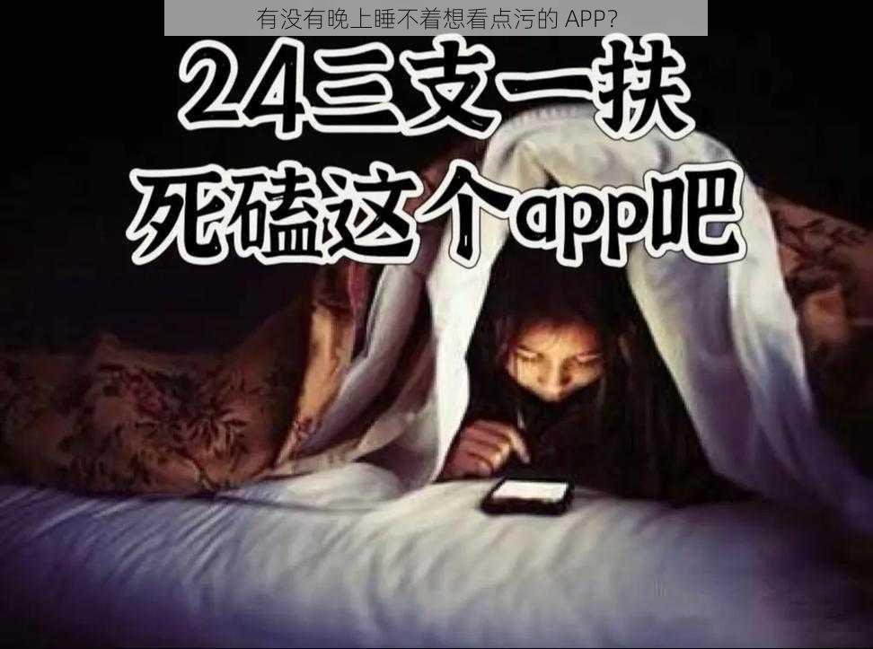 有没有晚上睡不着想看点污的 APP?