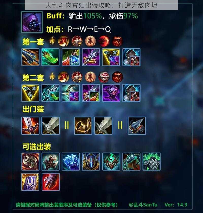 大乱斗肉寡妇出装攻略:打造无敌肉坦