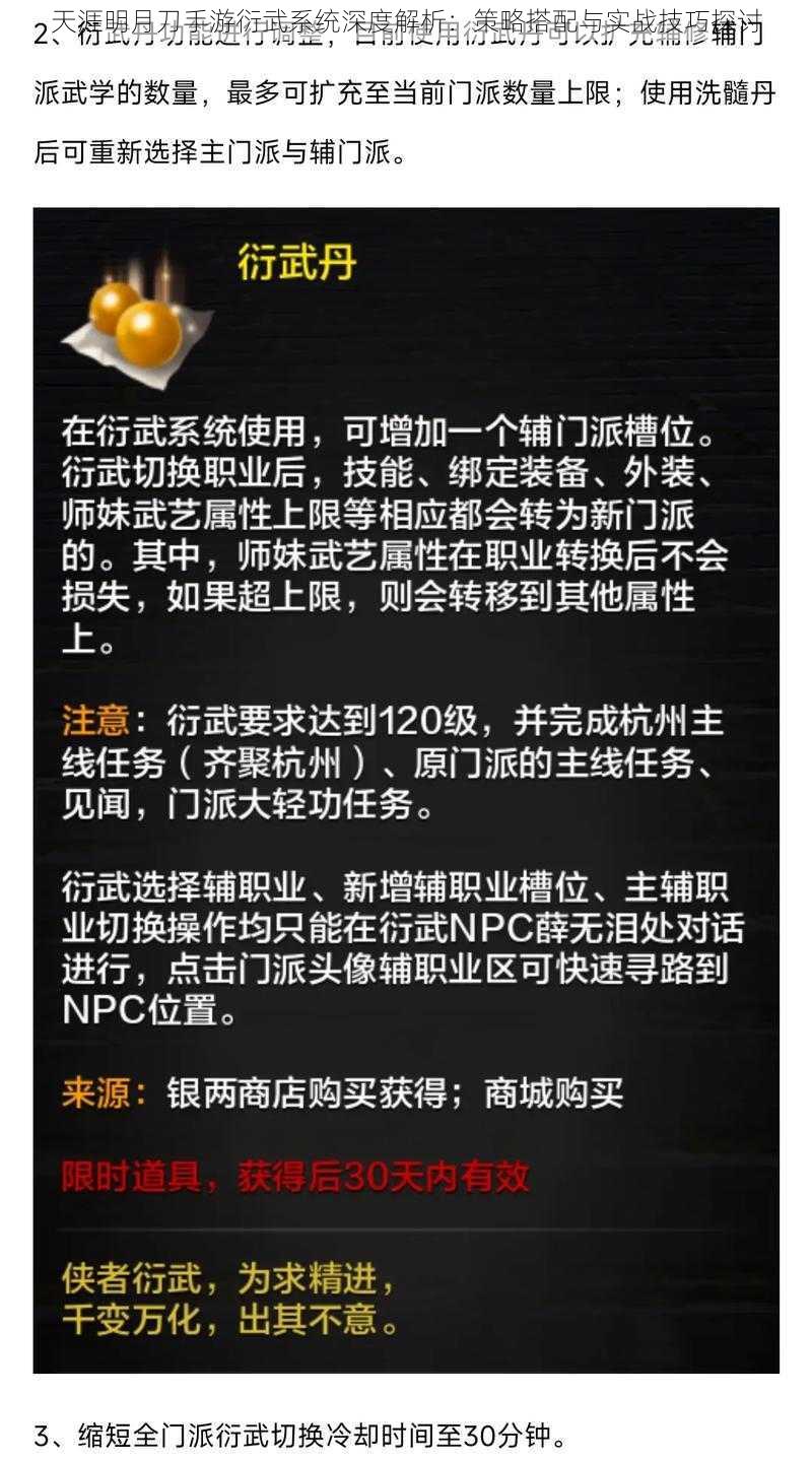 天涯明月刀手游衍武系统深度解析:策略搭配与实战技巧探讨