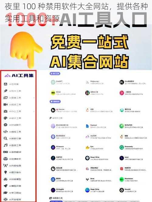 夜里 100 种禁用软件大全网站,提供各种实用工具和资源
