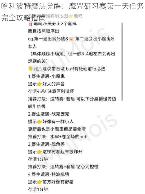 哈利波特魔法觉醒:魔咒研习赛第一天任务完全攻略指南